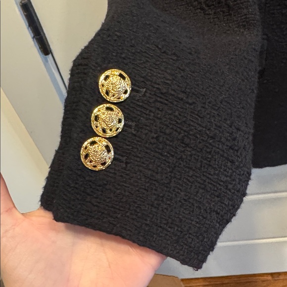 Zara Tweed Blazer Jacket w Gold Buttons - Picture 4 of 8